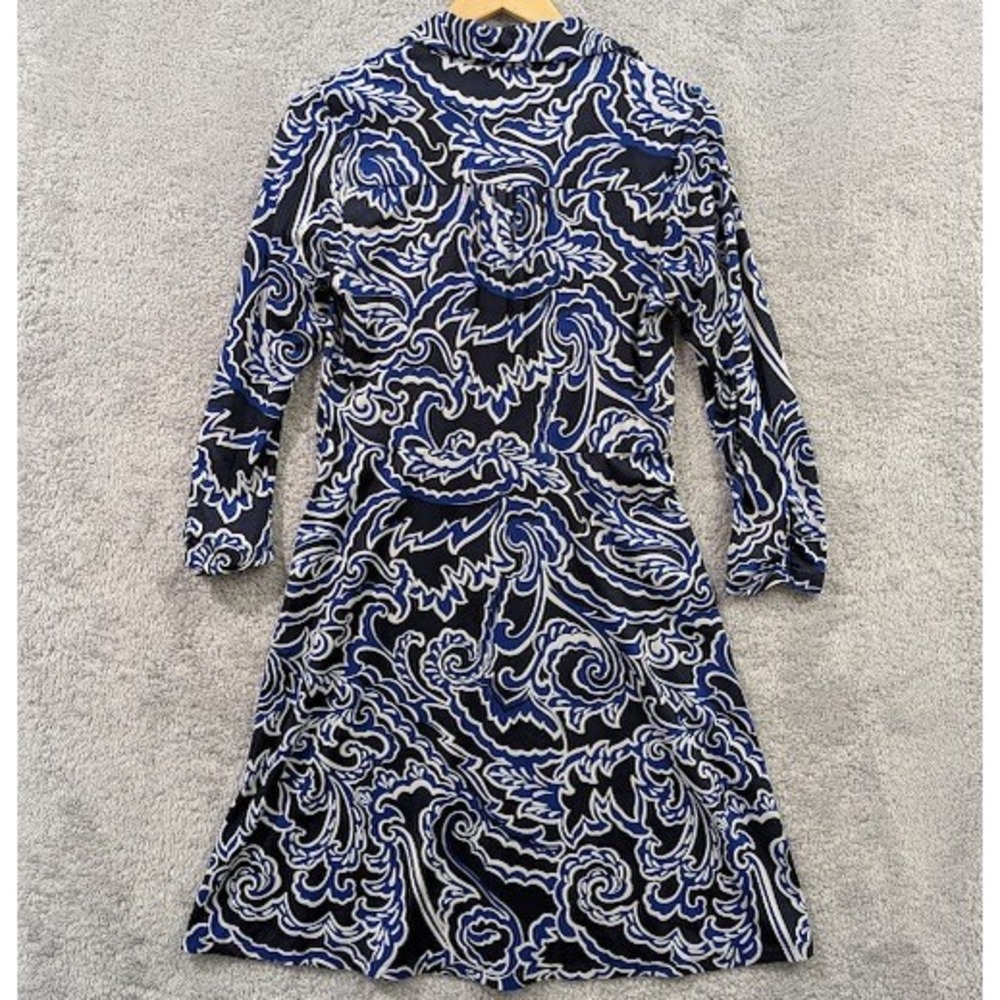 INC International Concepts Dress Women's Medium Blue & White Long Sleeve Knee - Picture 9 of 10